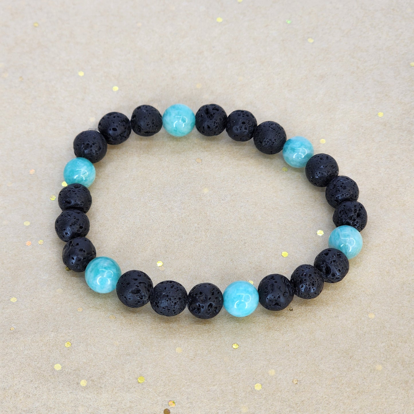 Bracelet Tempérance Sauvage - Lave - Amazonite Fée de Laurier