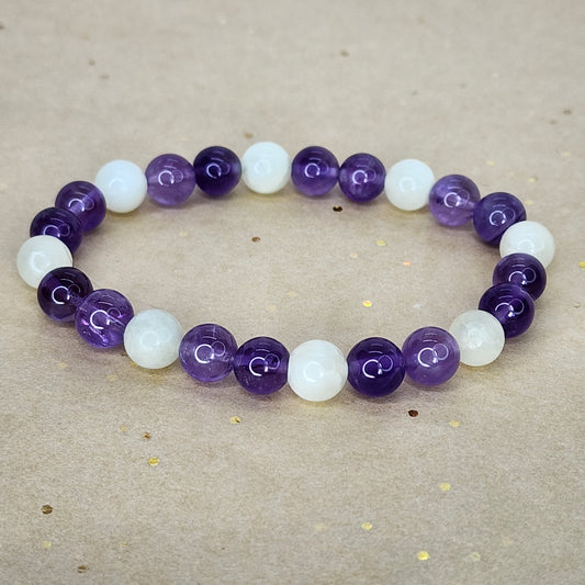 Bracelet Rayon Intuitif - Améthyste - Jade Verte Fée de Laurier