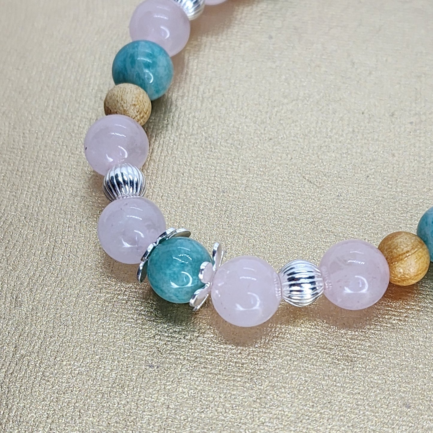 Bracelet L'Eveil d'Anliz - Palo Santo - Quartz - Amazonite & Argent Fée de Laurier