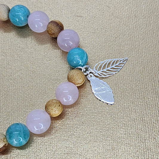 Bracelet L'Eveil d'Anliz - Palo Santo - Quartz - Amazonite & Argent Fée de Laurier