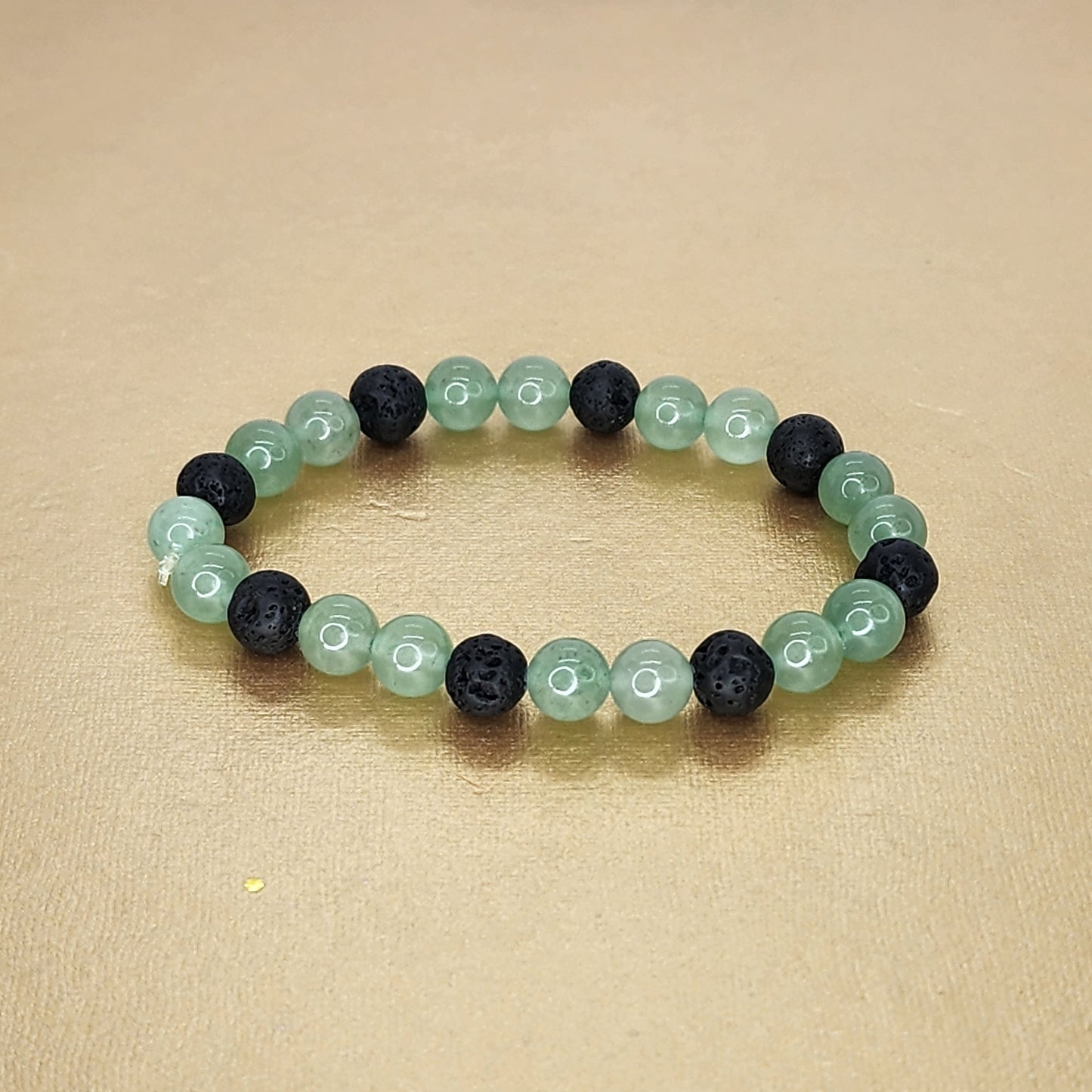 Bracelet Terre Lumineuse - Aventurine verte - Lave Fée de Laurier