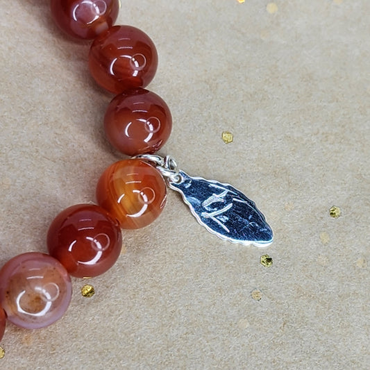 bracelet lithothérapie cornaline et argent 925