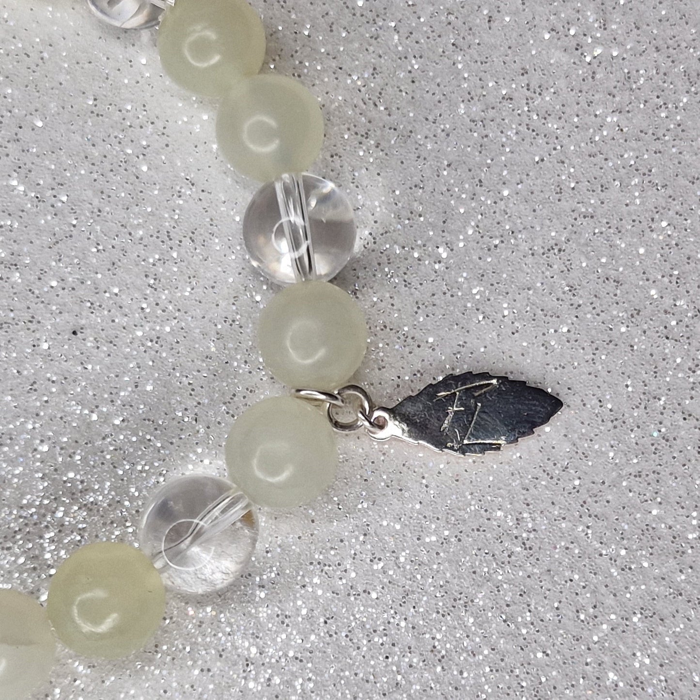 Bracelet Eveil Lumineux - Jade Verte - Cristal & Argent Fée de Laurier