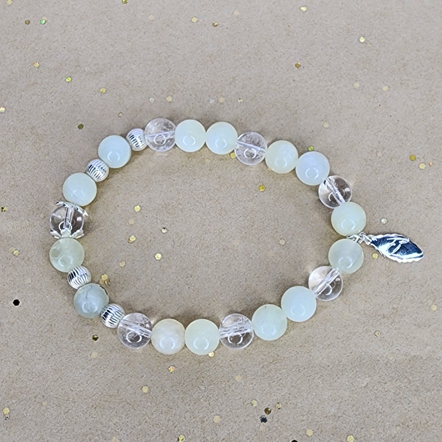 Bracelet Eveil Lumineux - Jade Verte - Cristal & Argent Fée de Laurier