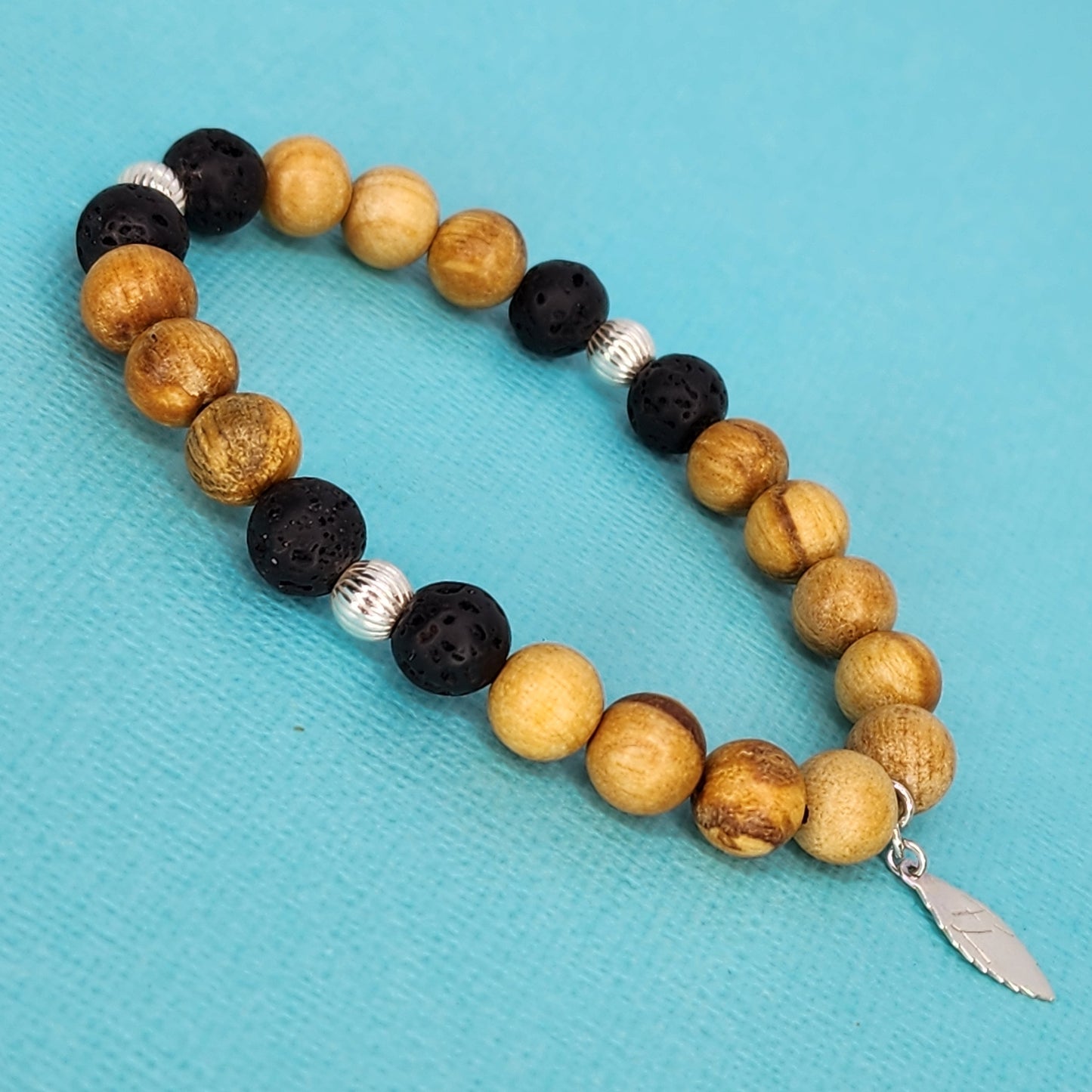 Bracelet Sagesse Posée - Lave, Palo Santo & Argent Fée de Laurier