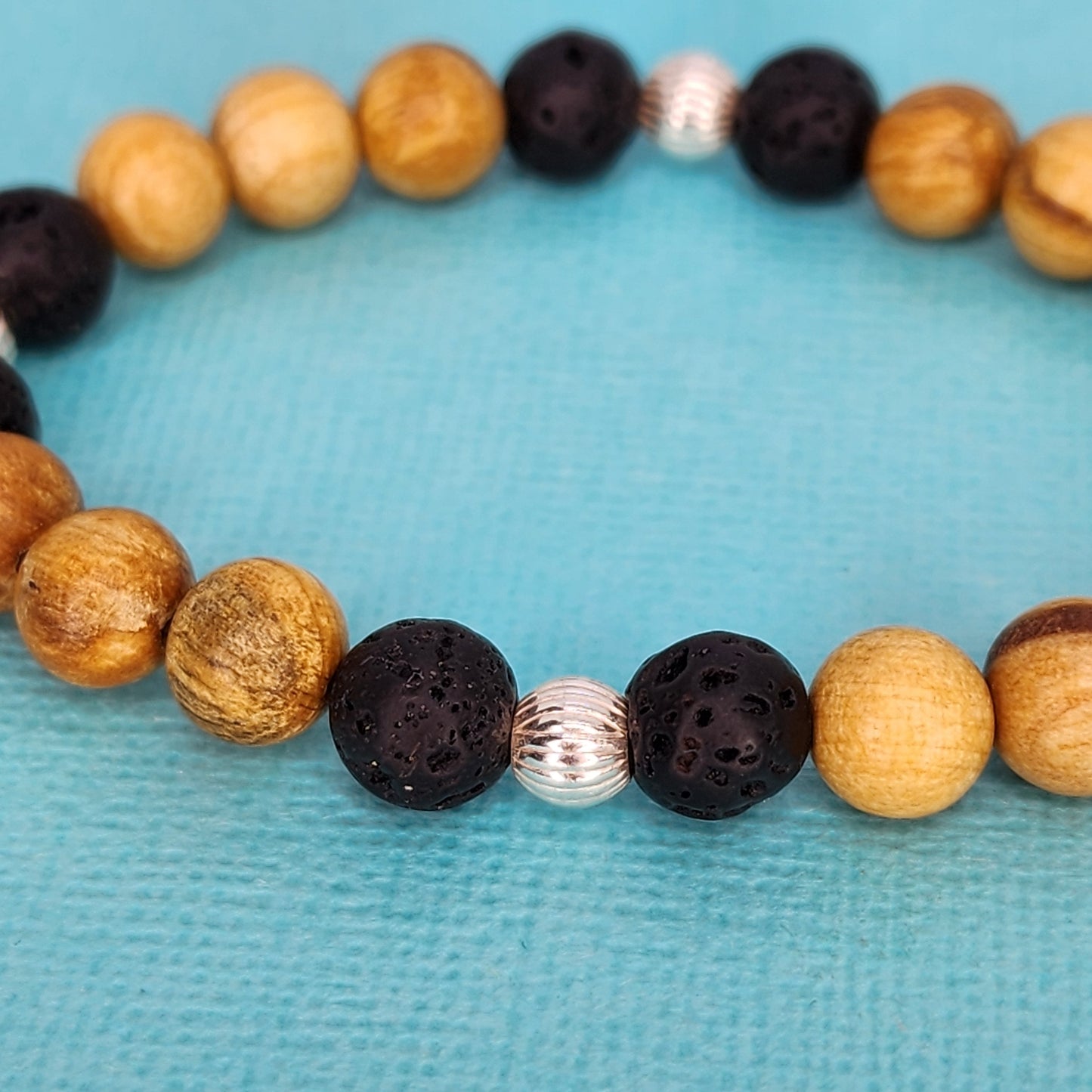 Bracelet Sagesse Posée - Lave, Palo Santo & Argent Fée de Laurier