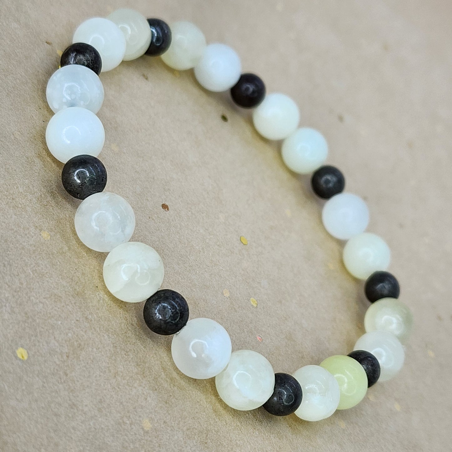 Bracelet Harmonie Dorée - Jade Verte - Pyrite Fée de Laurier