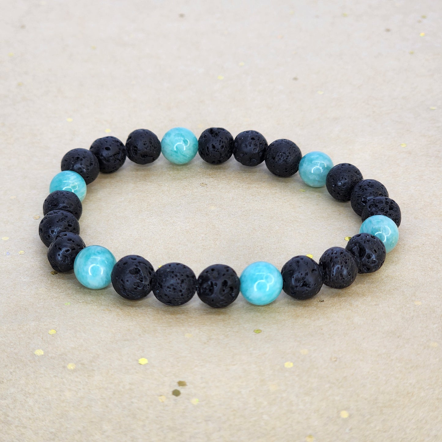Bracelet Tempérance Sauvage - Lave - Amazonite Fée de Laurier