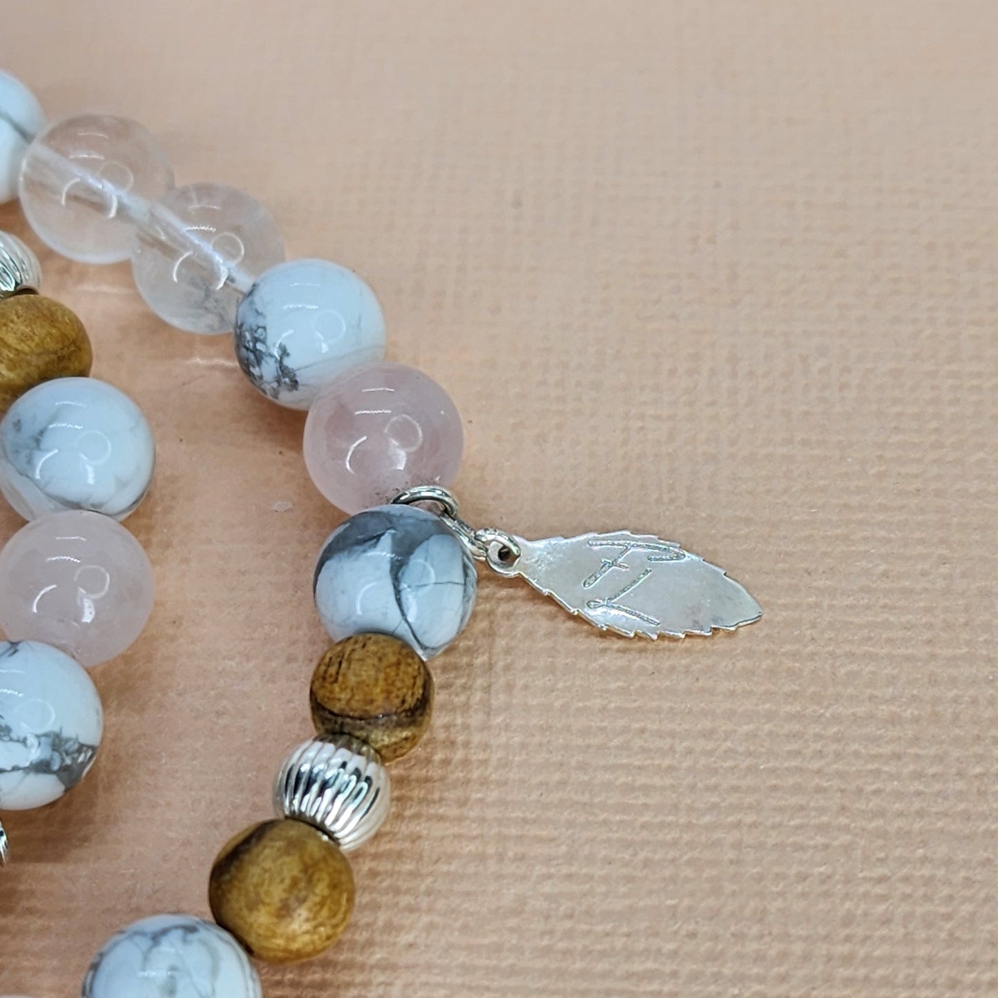 Bracelet - Harmonie Eternelle - Argent - Palo Santo - Quartz - Cristal de Roche - Howlite Fée de Laurier