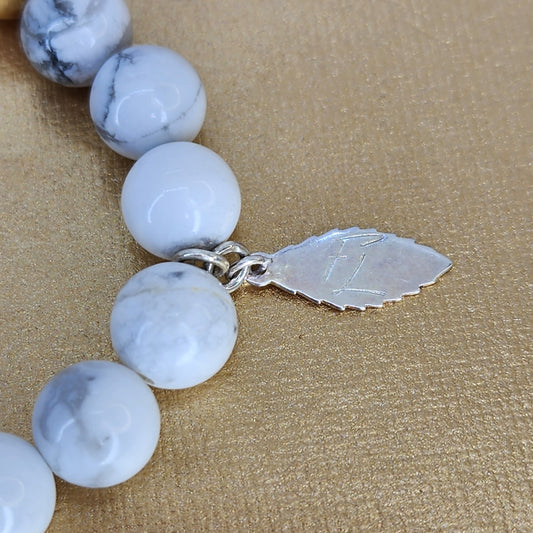 Bracelet Sérénité Purifiante – Howlite - Palo Santo & Argent Fée de Laurier