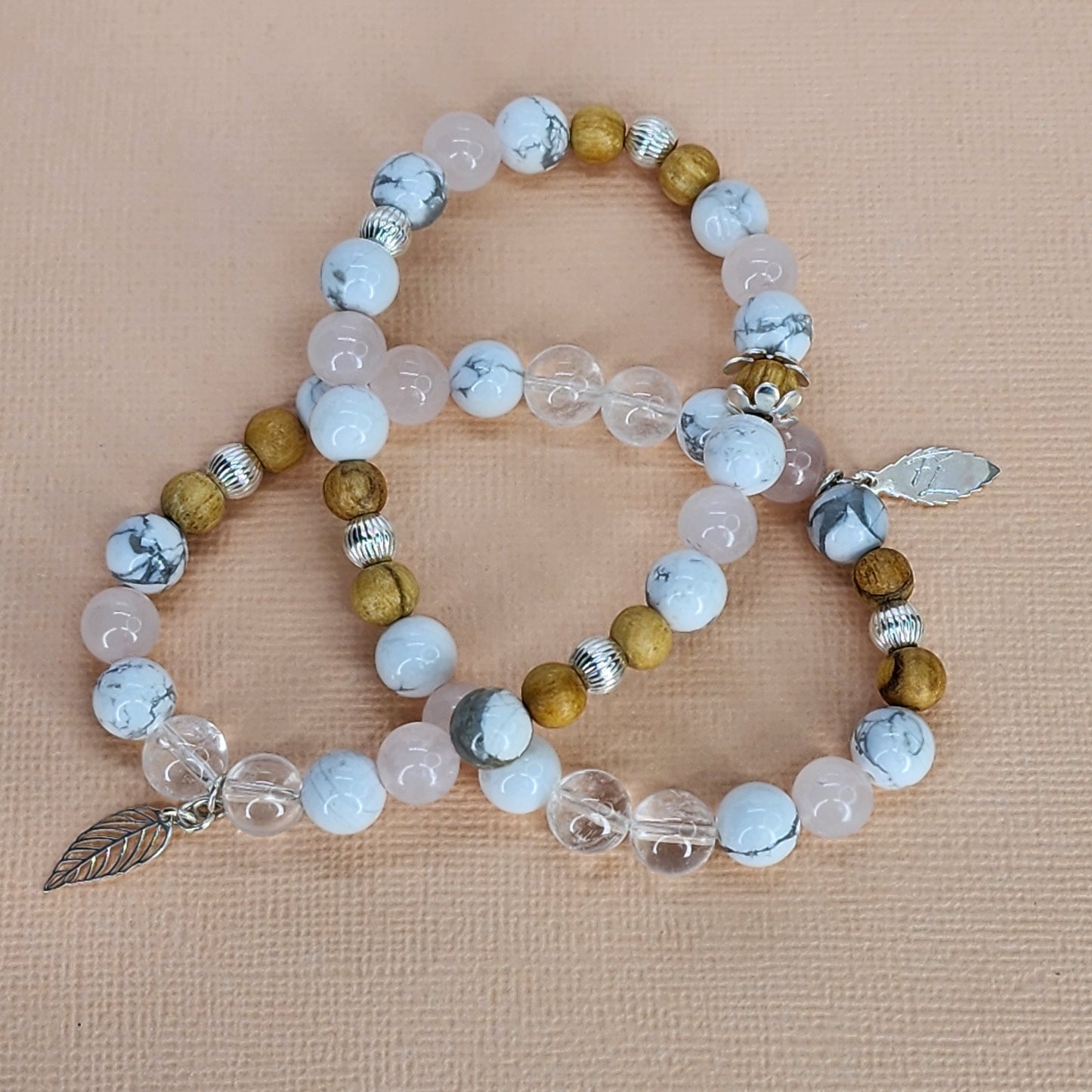 Bracelet - Harmonie Eternelle - Argent - Palo Santo - Quartz - Cristal de Roche - Howlite Fée de Laurier