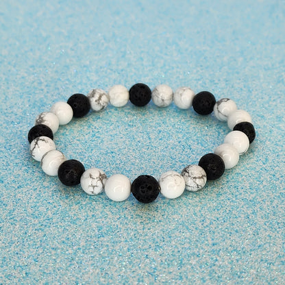 Bracelet Sérénité Volcan - Howlite - Lave Fée de Laurier