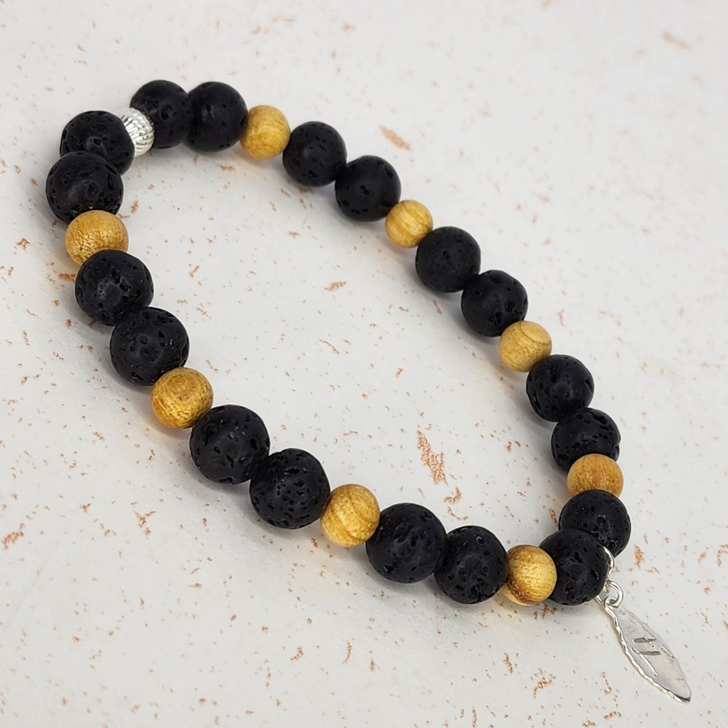 Bracelet Esprit Sauvage - Lave, Palo Santo & Argent Fée de Laurier