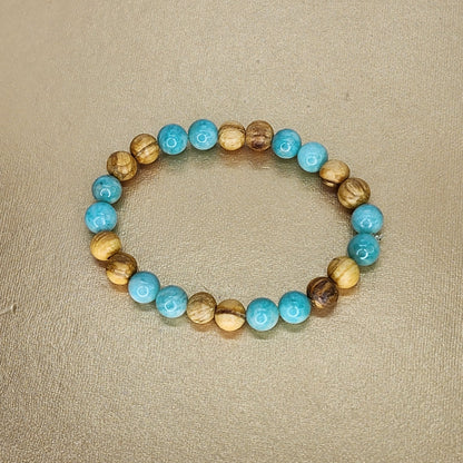 Bracelet Souffle Sacré - Amazonite - Palo Santo Fée de Laurier