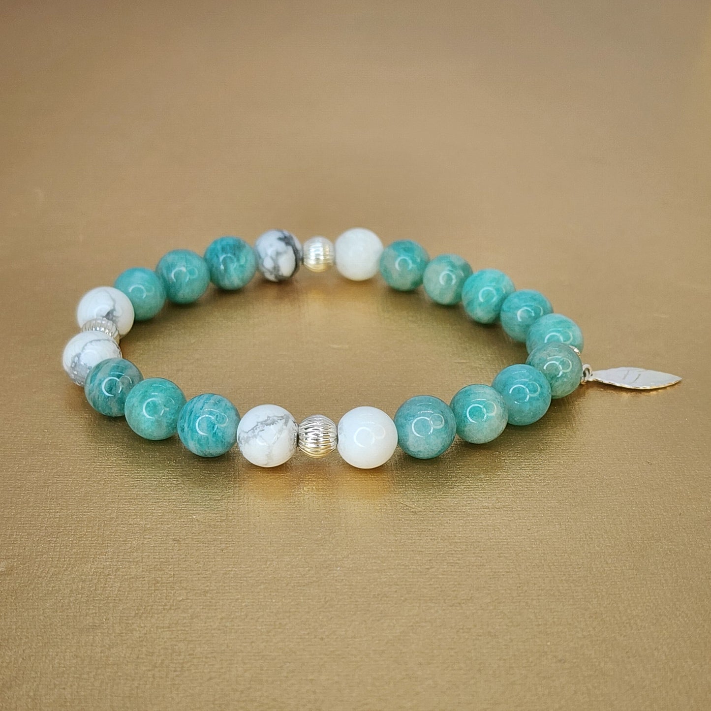 Bracelet Confiance d'Azur - Amazonite - Howlite & Argent Fée de Laurier