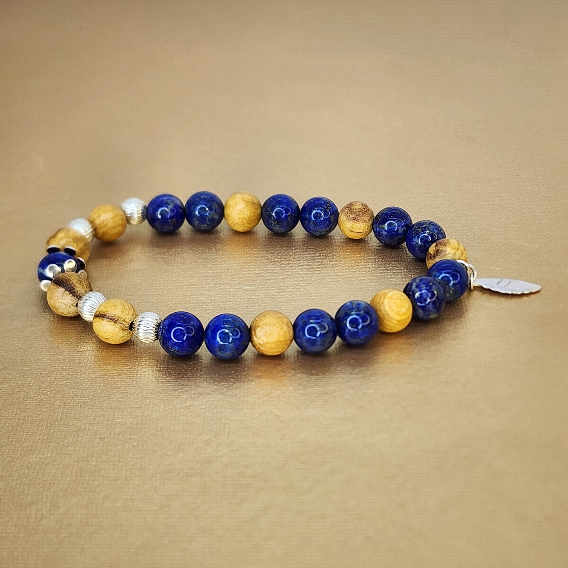 Bracelet Sagesse Enchantée - Palo Santo - Lapis Lazuli & Argent Fée de Laurier