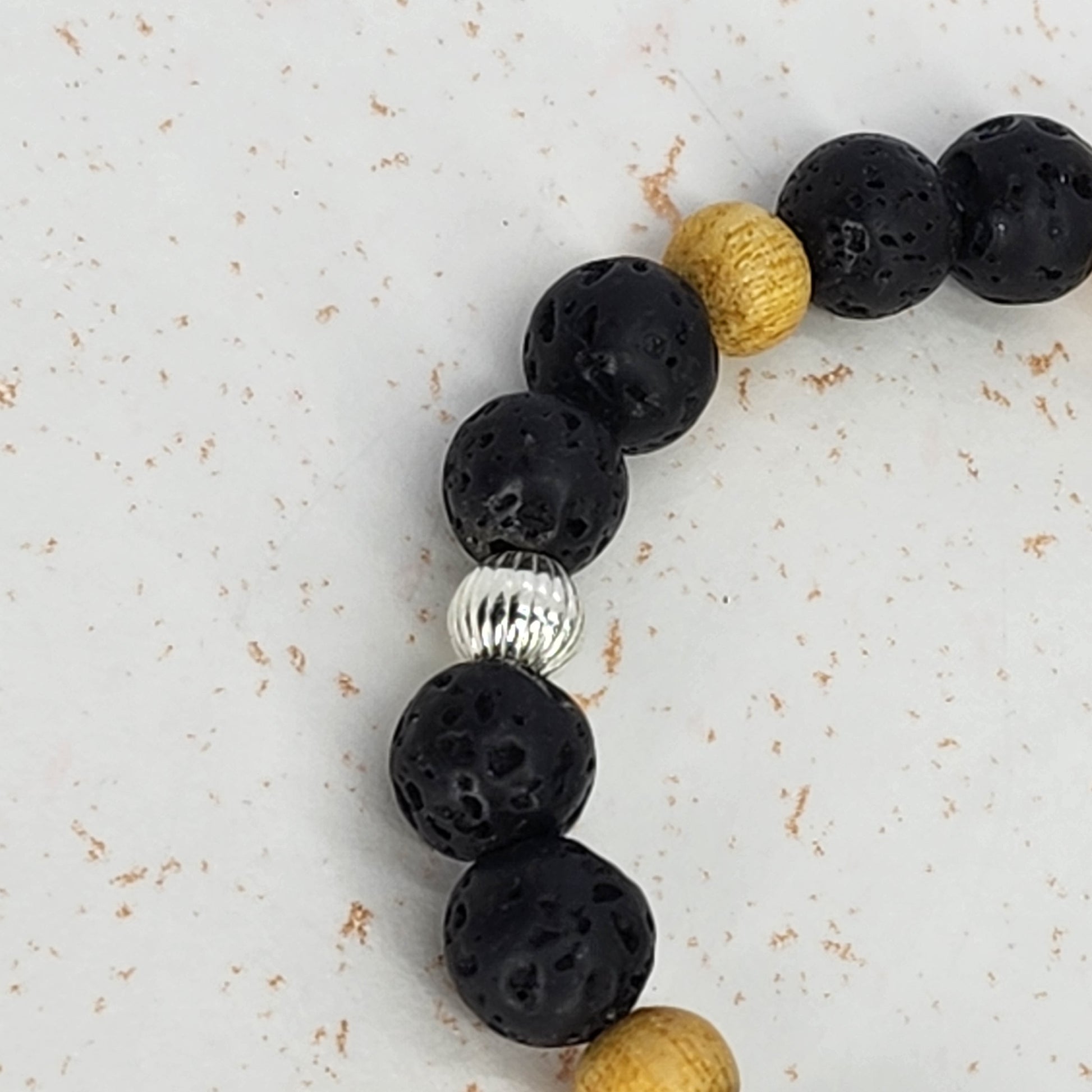 Bracelet Esprit Sauvage - Lave, Palo Santo & Argent Fée de Laurier