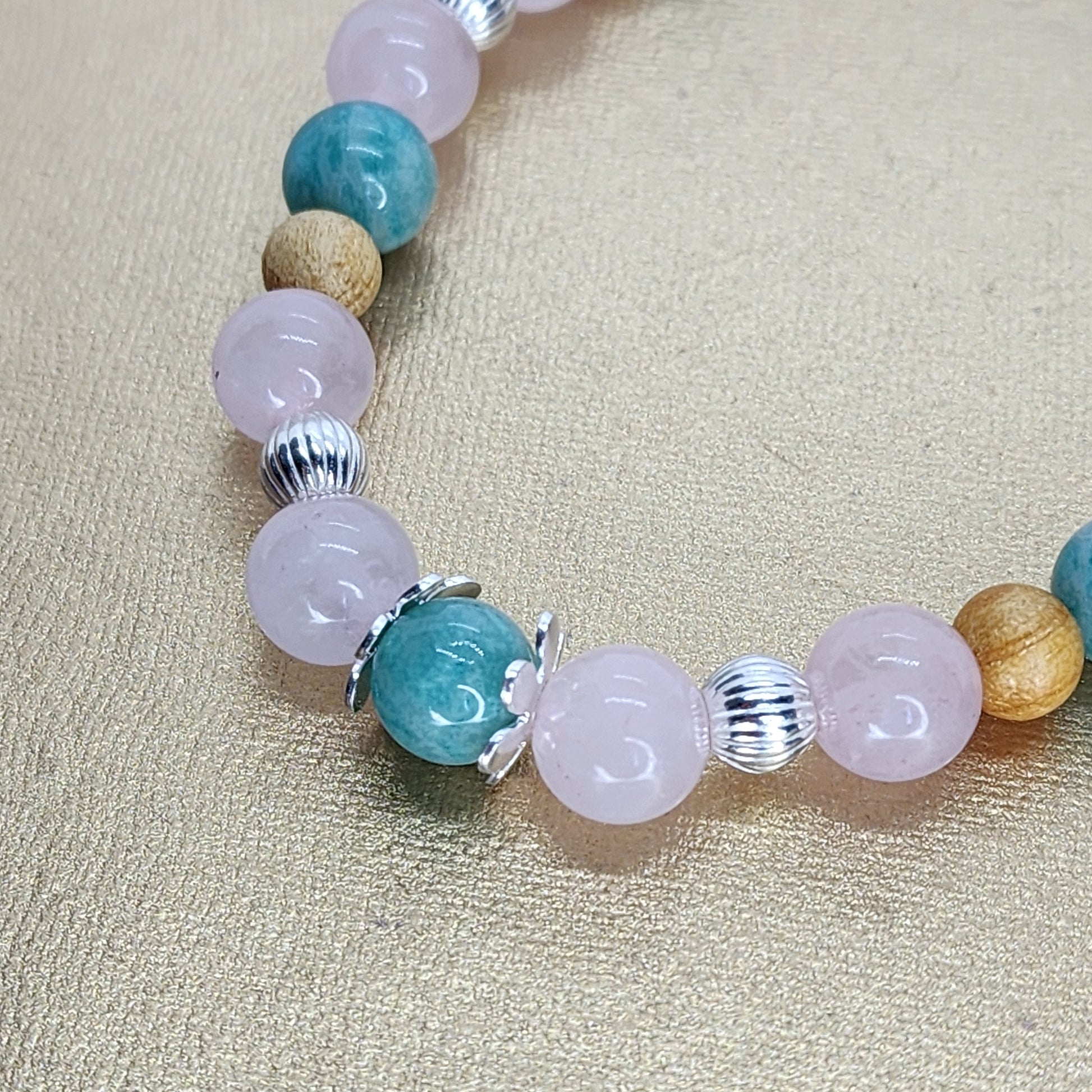Bracelet L'Eveil d'Anliz - Palo Santo - Quartz - Amazonite  & Argent Fée de Laurier