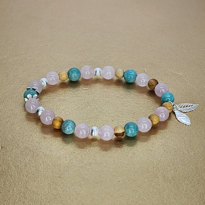 Bracelet L'Eveil d'Anliz - Palo Santo - Quartz - Amazonite  & Argent Fée de Laurier