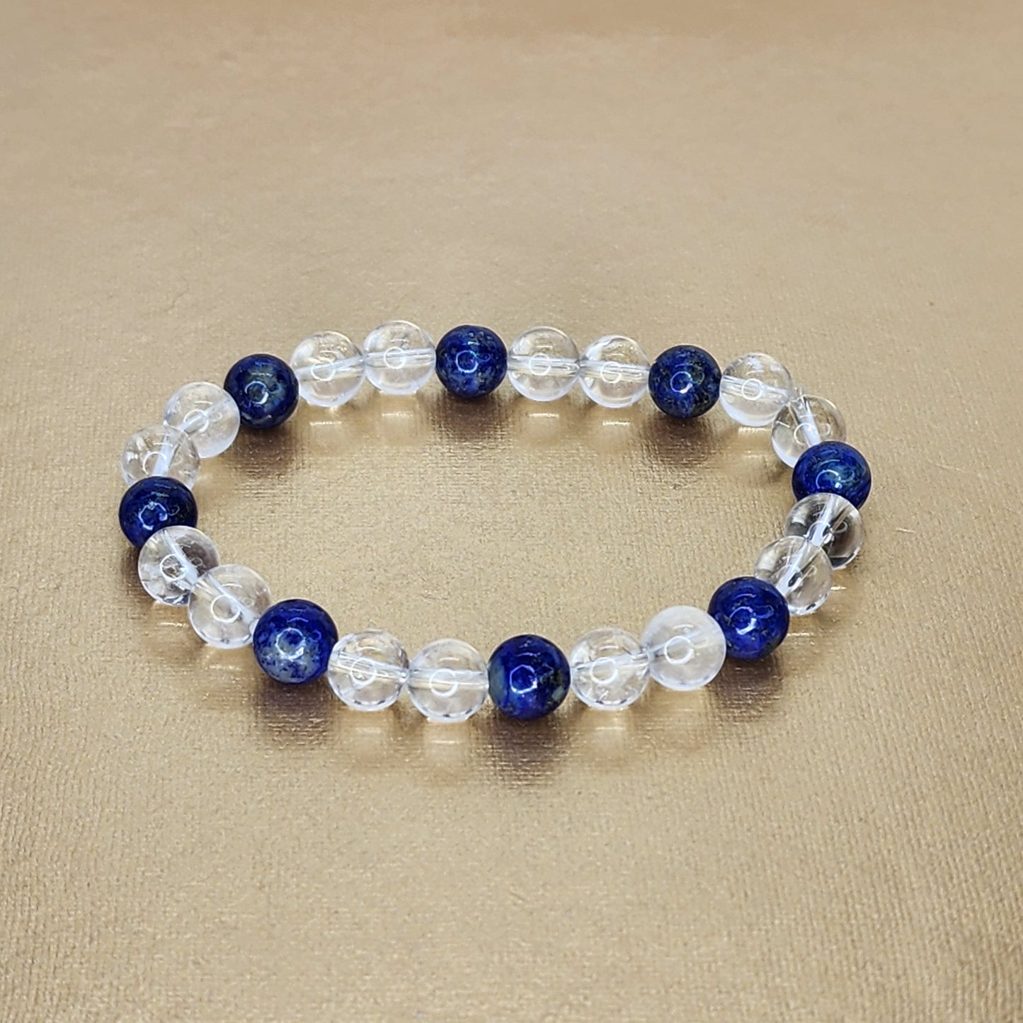 Bracelet Intuition Cristalline – Cristal de Roche - Lapis Lazuli Fée de Laurier