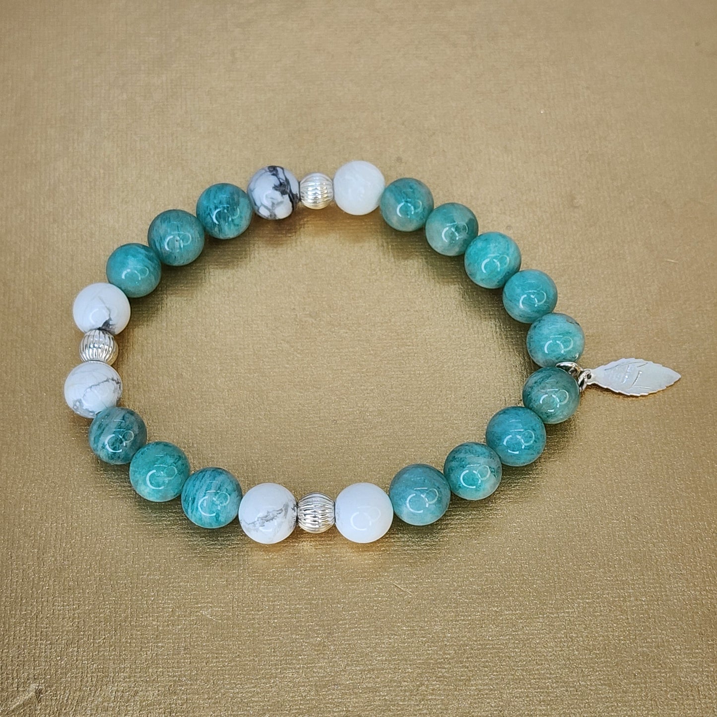 Bracelet Confiance d'Azur - Amazonite - Howlite & Argent Fée de Laurier