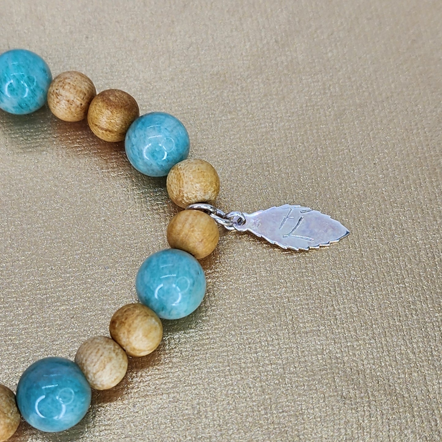 Bracelet Enchantement et Sérénité – Amazonite, Palo Santo & Argent Fée de Laurier
