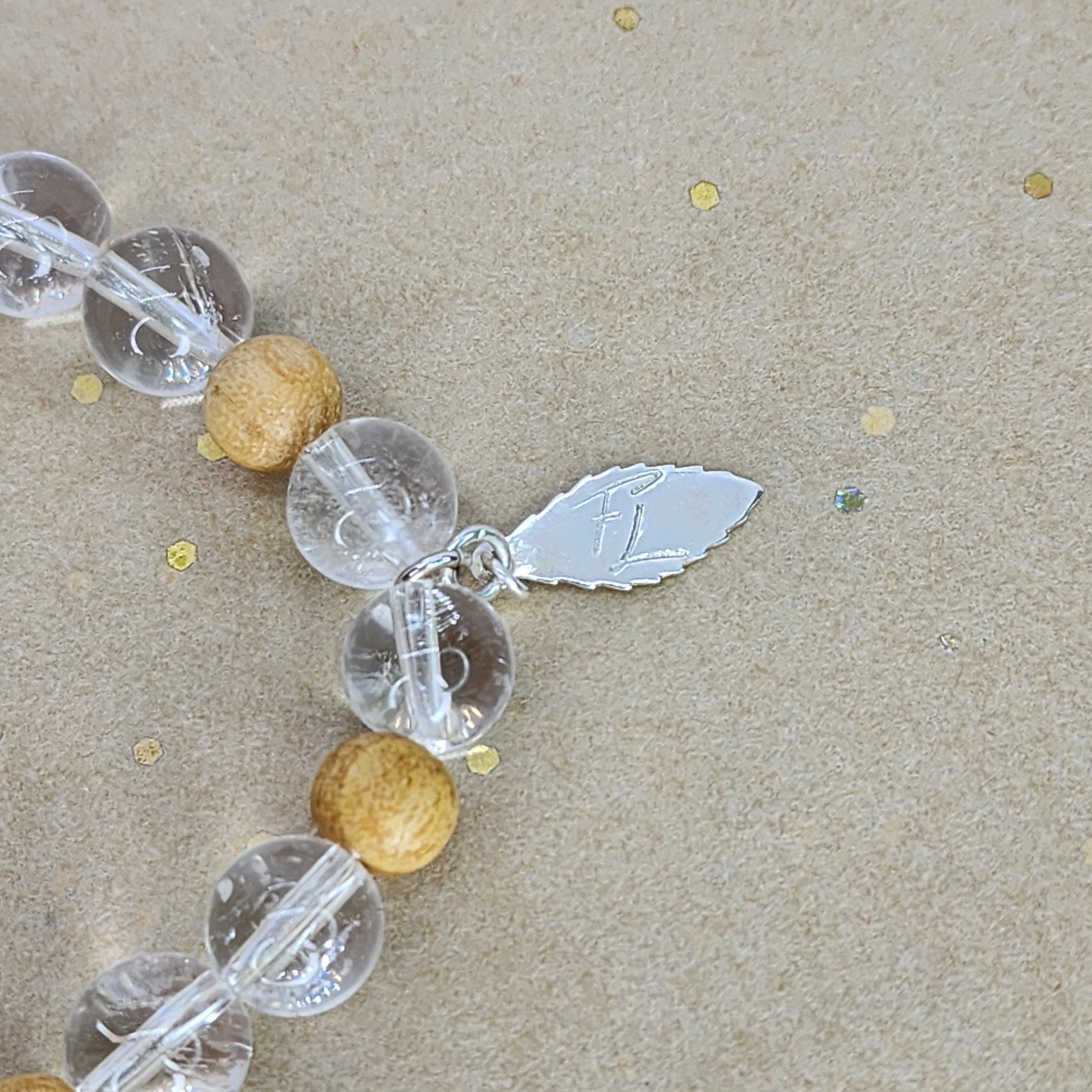 Bracelet Essence Pure – Cristal de Roche, Palo Santo & Argent Fée de Laurier