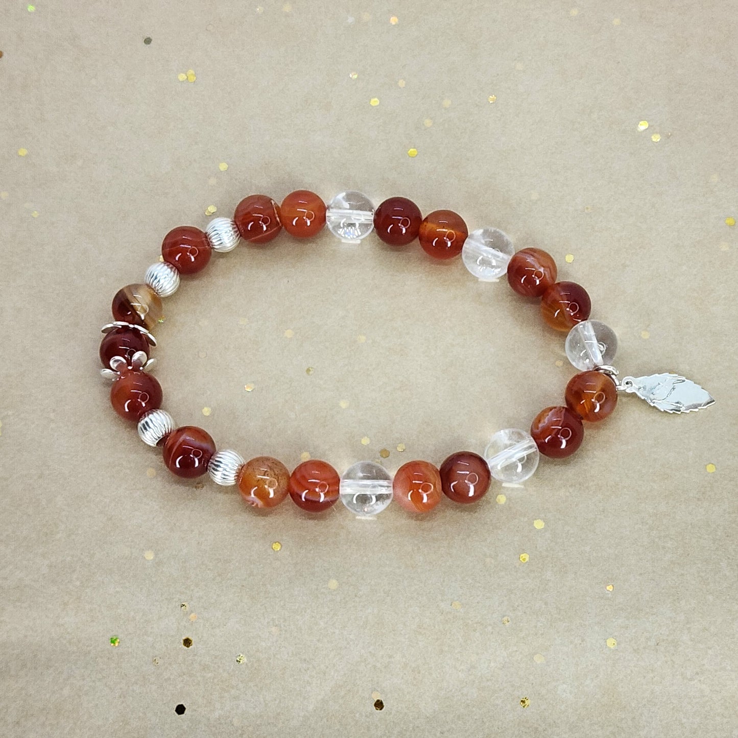 Bracelet Eclat Vital - Cornaline - Cristal & Argent 925 Fée de Laurier