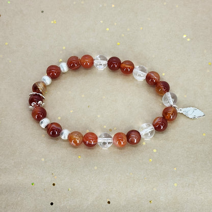 Bracelet Eclat Vital - Cornaline - Cristal & Argent 925 Fée de Laurier