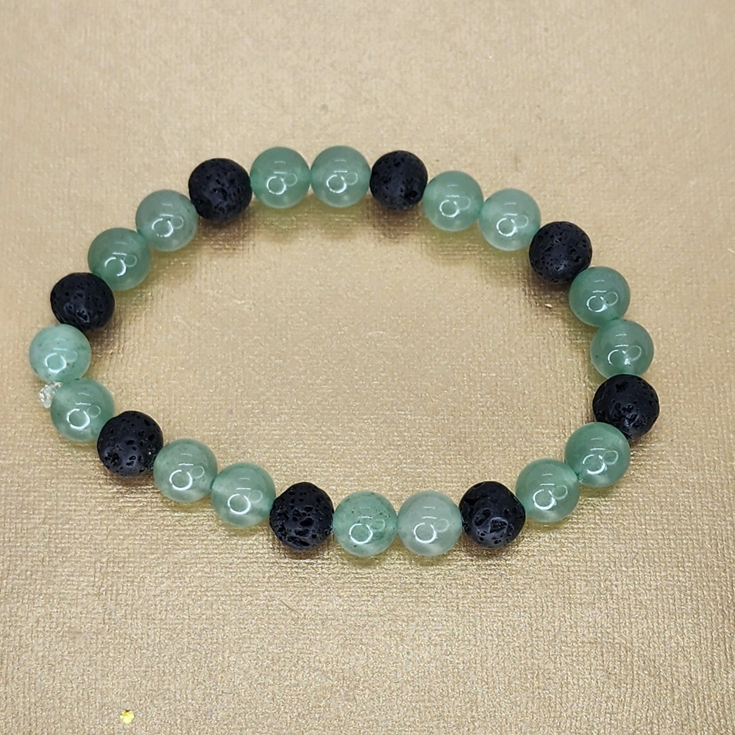 Bracelet Terre Lumineuse - Aventurine verte - Lave Fée de Laurier