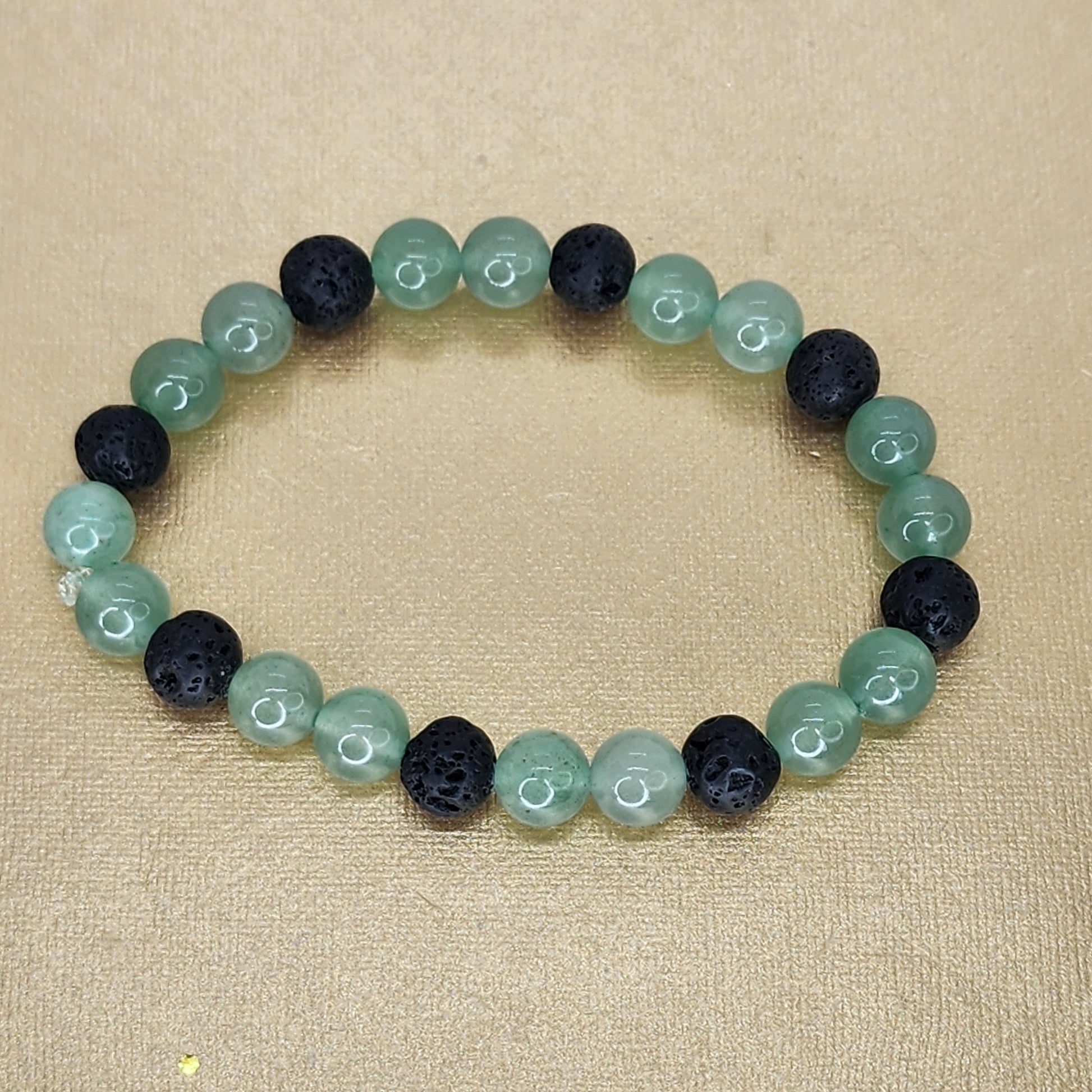 Bracelet Terre Lumineuse - Aventurine verte - Lave Fée de Laurier
