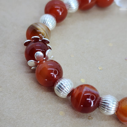 Bracelet Eclat Vital - Cornaline - Cristal & Argent 925 Fée de Laurier