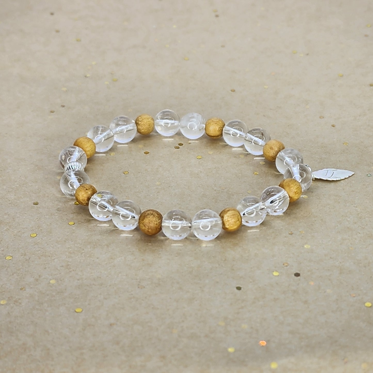 Bracelet Essence Pure – Cristal de Roche, Palo Santo & Argent Fée de Laurier