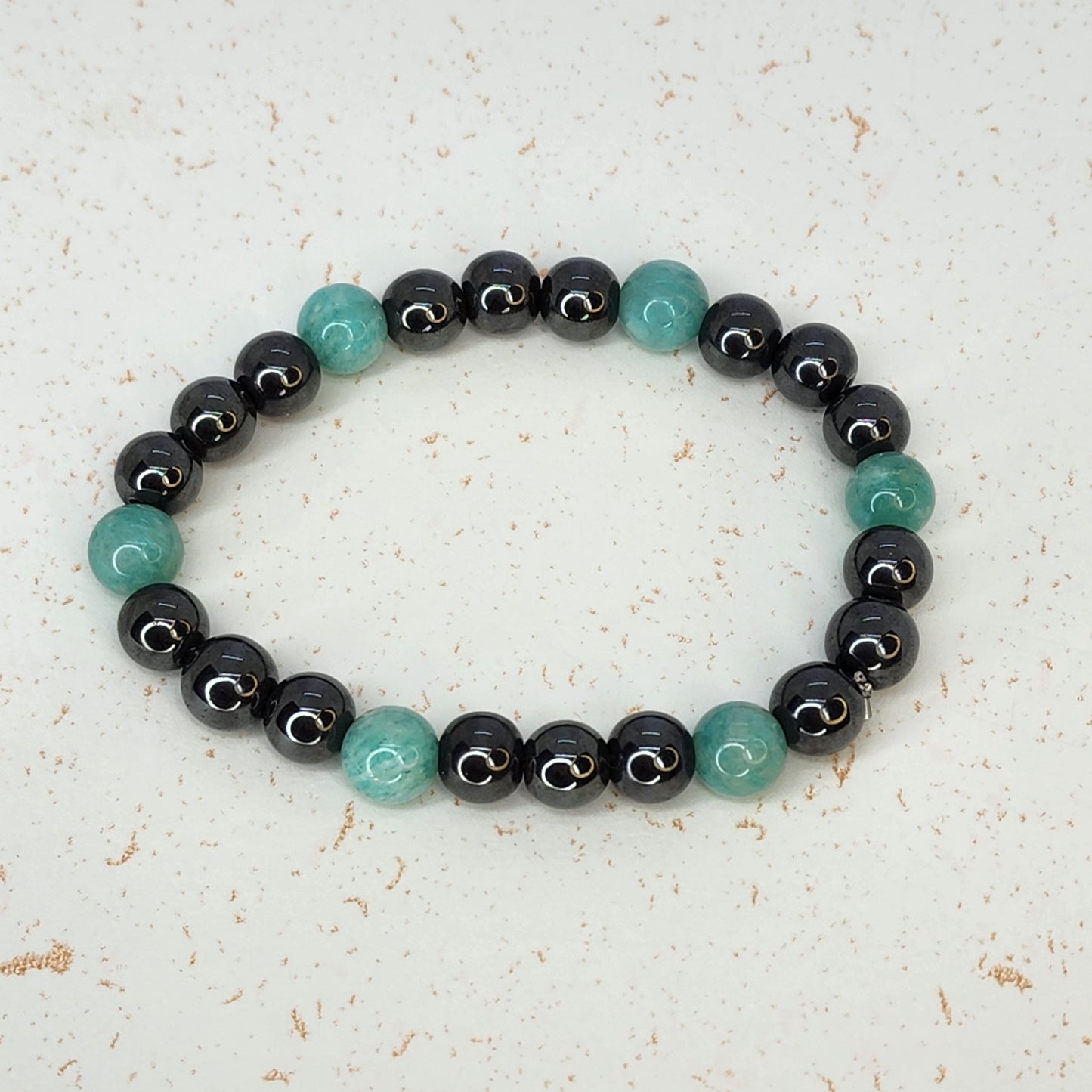 Bracelet Connexion Vibrante - Hématite - Amazonite Fée de Laurier