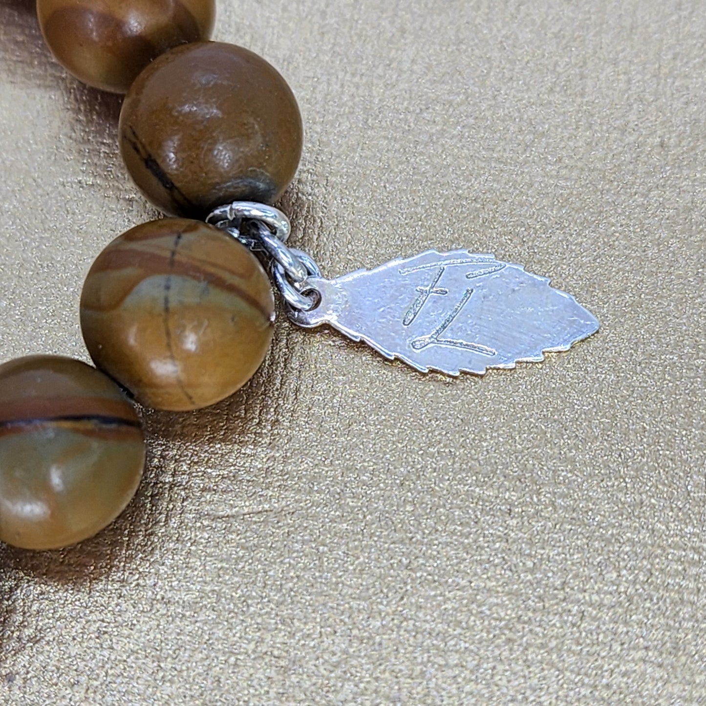 Bracelet Racine Sacrée - Fossile de Bois - Lave & Argent Fée de Laurier