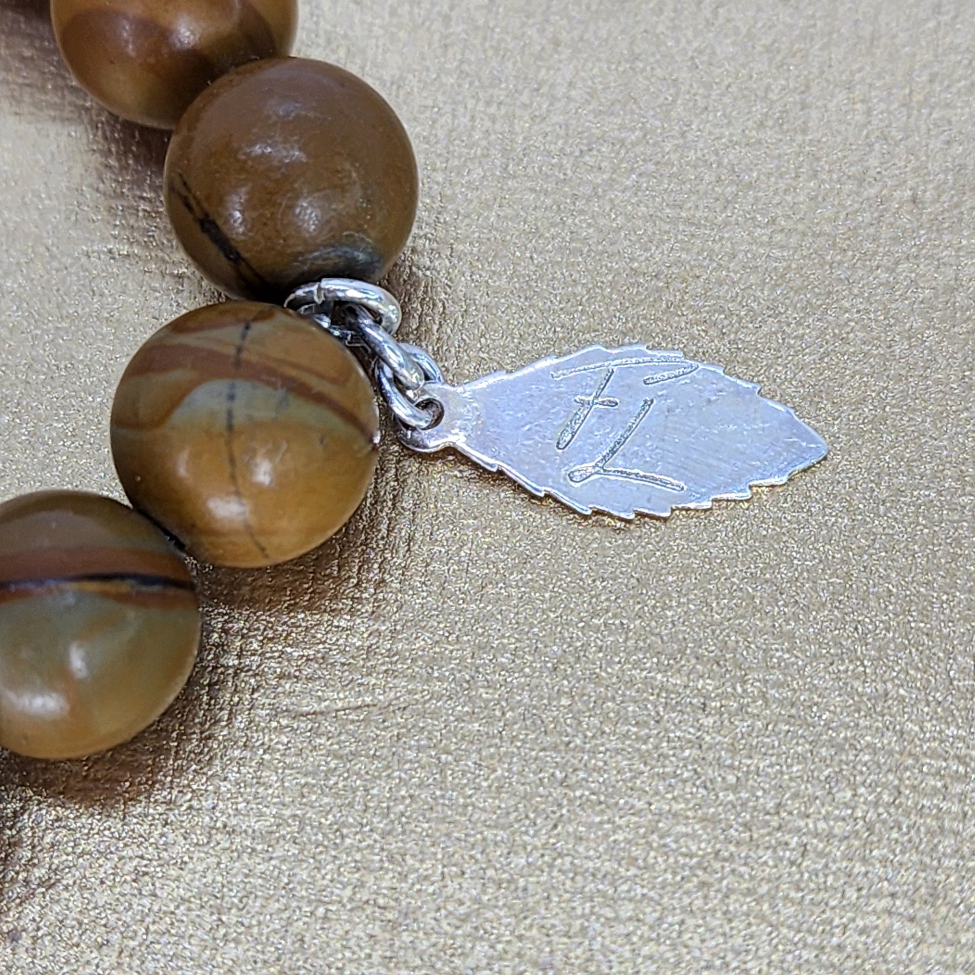 Bracelet Racine Sacrée - Fossile de Bois - Lave & Argent Fée de Laurier