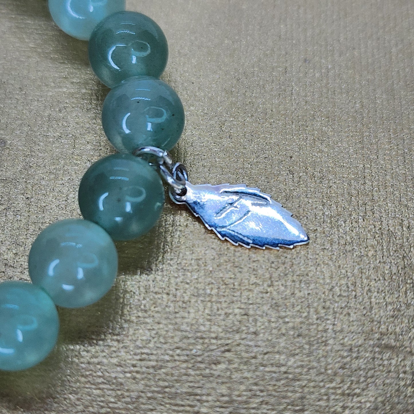 Bracelet Lumière Verte - Aventurine verte - Howlite & Argent Fée de Laurier