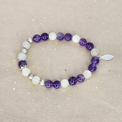 Bracelet Richesse Intérieure - Améthyste - Jade & Argent Fée de Laurier