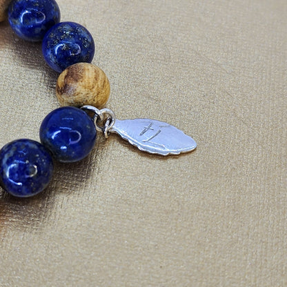 Bracelet Sagesse Enchantée - Palo Santo - Lapis Lazuli & Argent Fée de Laurier