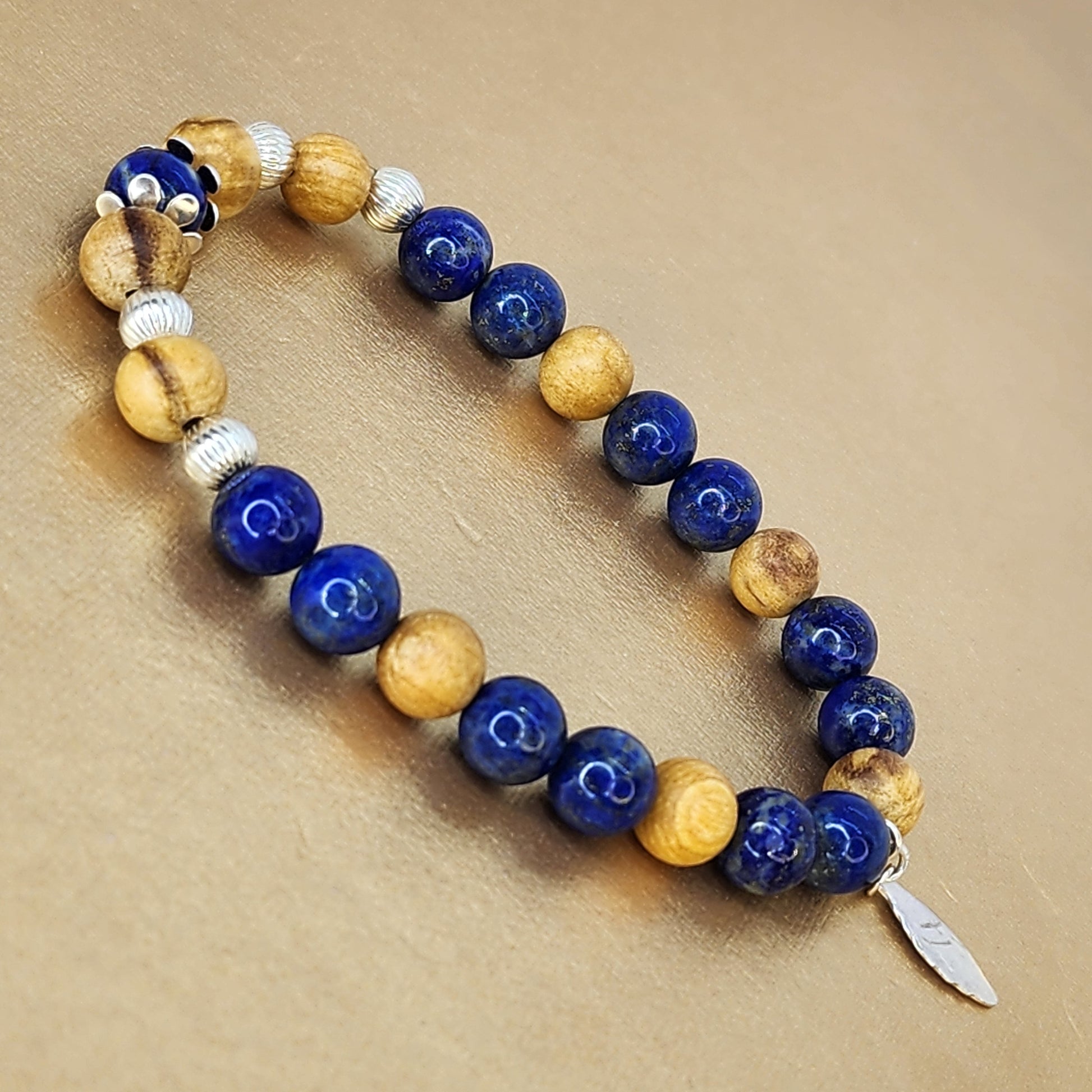 Bracelet Sagesse Enchantée - Palo Santo - Lapis Lazuli & Argent Fée de Laurier