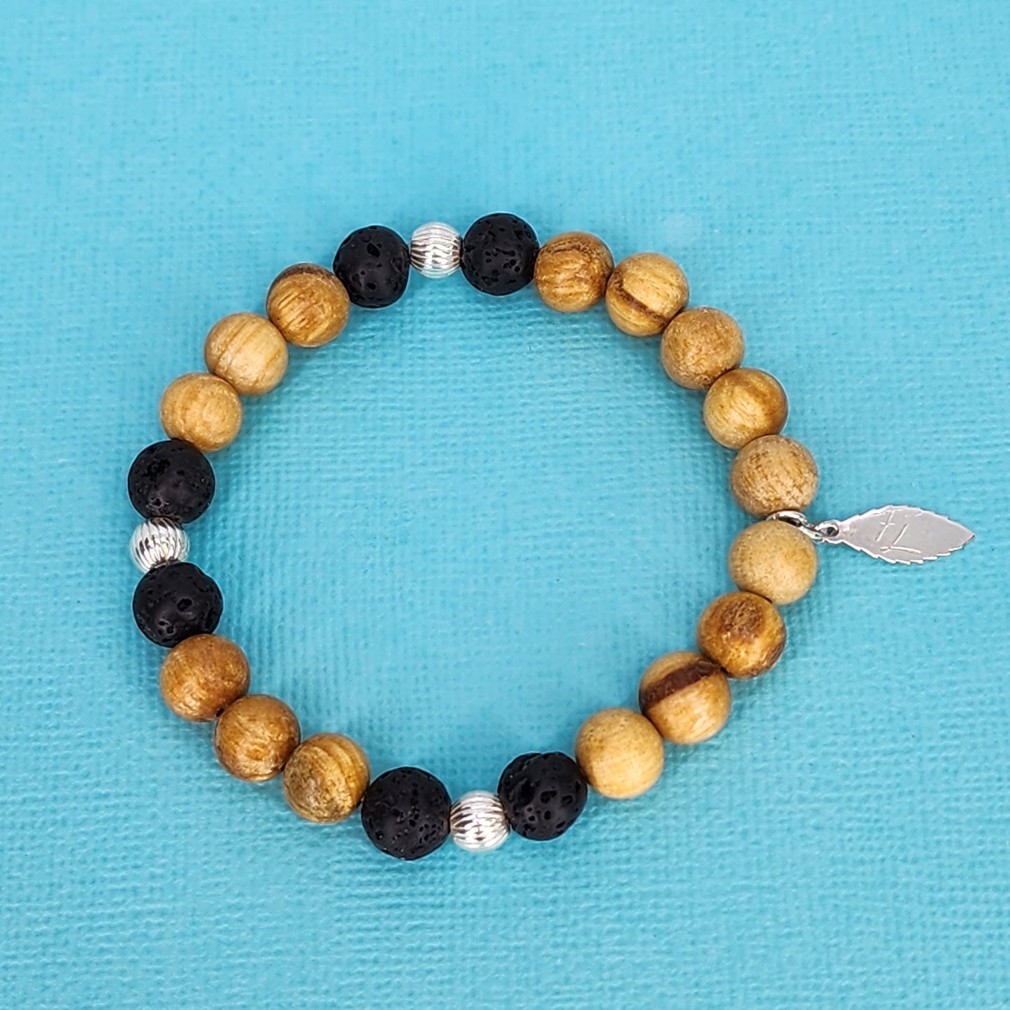 Bracelet Sagesse Posée - Lave, Palo Santo & Argent Fée de Laurier