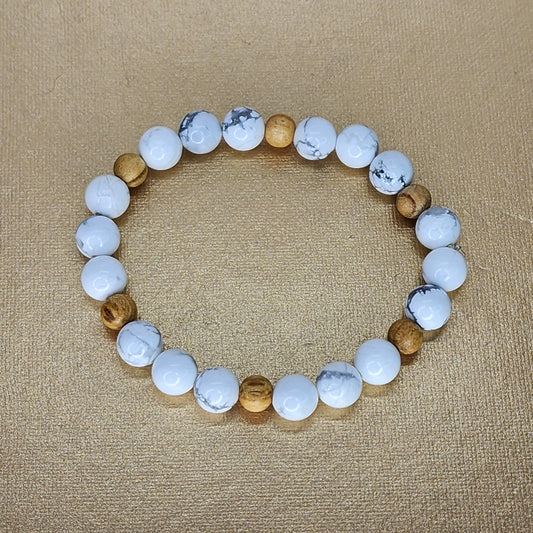 Bracelet Connexion Ancestrale - Howlite - Palo Santo