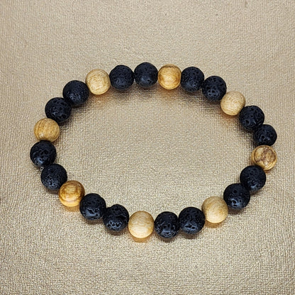 Bracelet Terre Pure - Pierre de Lave & Palo Santo Fée de Laurier