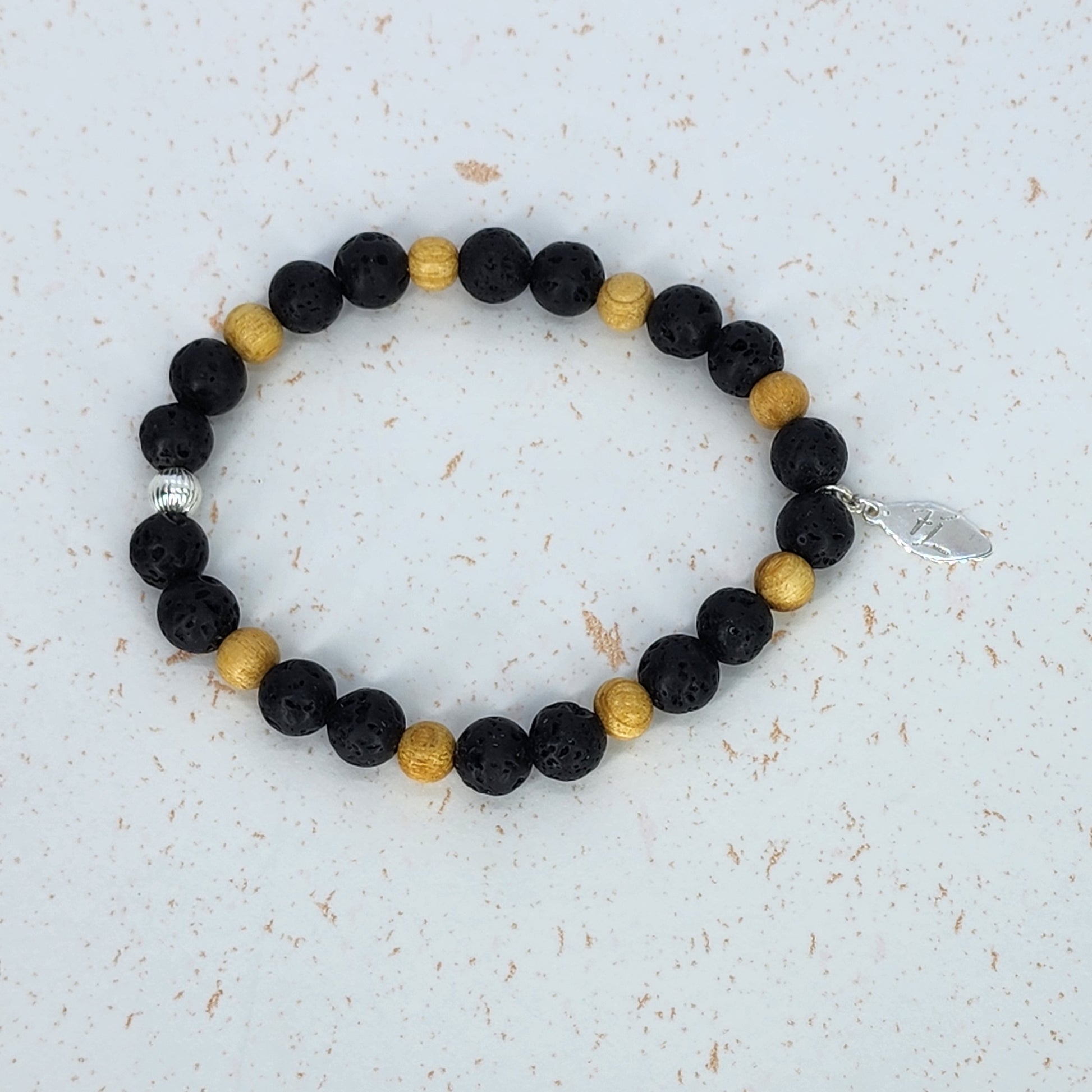 Bracelet Esprit Sauvage - Lave, Palo Santo & Argent Fée de Laurier