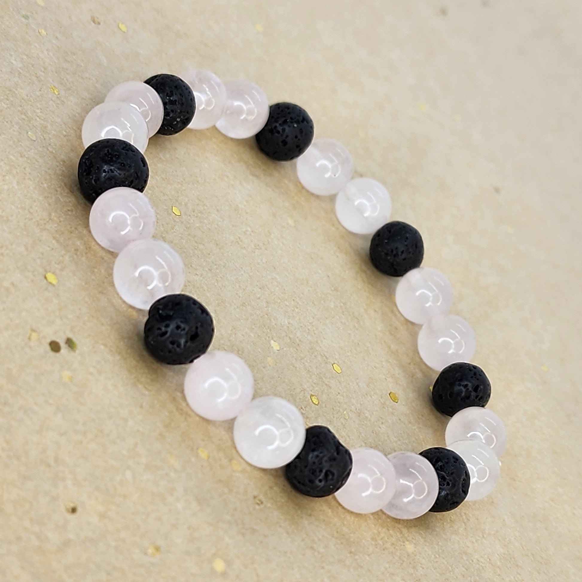 Bracelet Douceur Volcanique – Quartz Rose - Lave Fée de Laurier