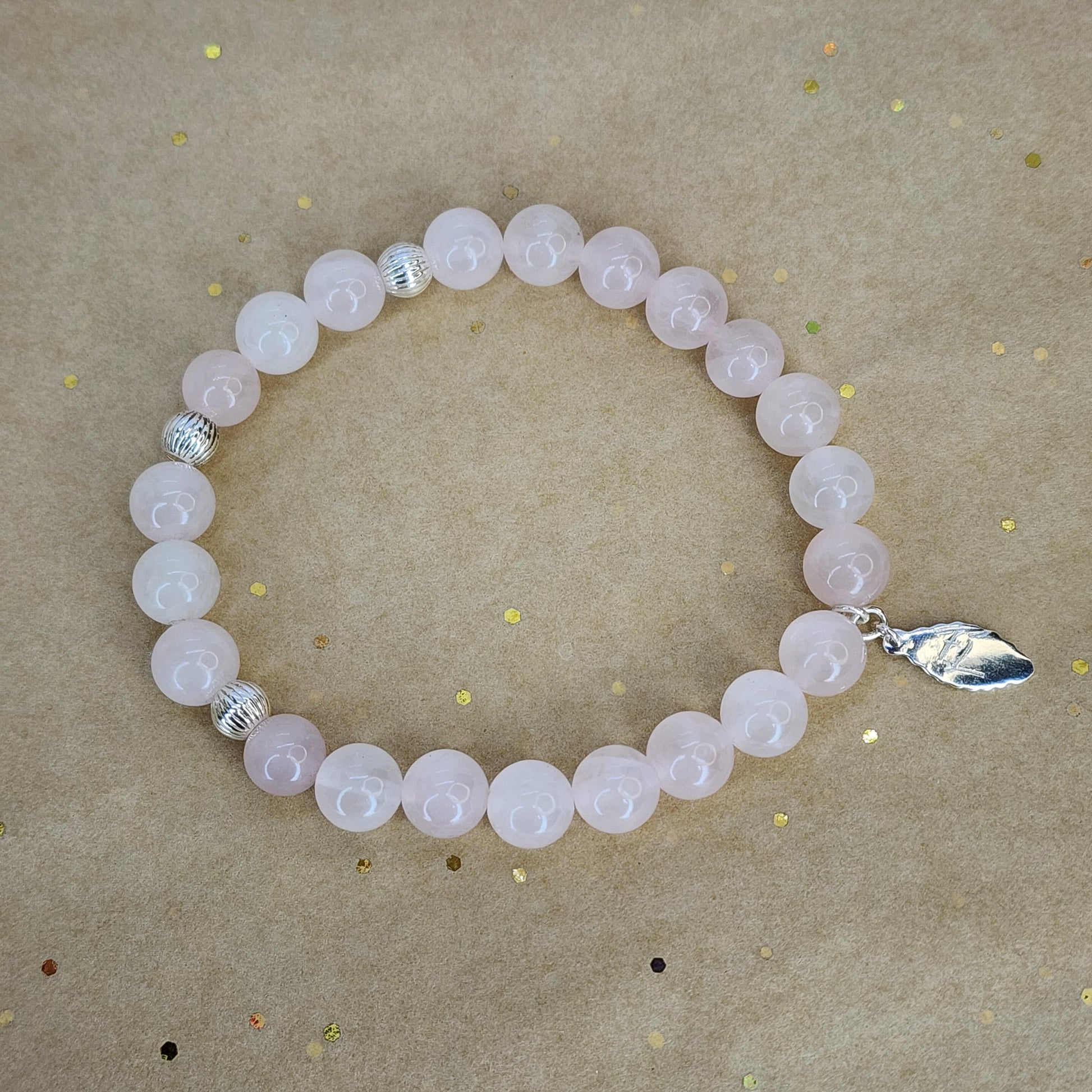 Bracelet Cœur de Lumière – Quartz Rose & Argent 925 Fée de Laurier