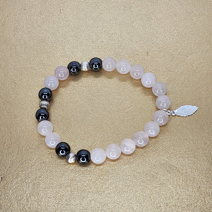 Bracelet Equilibre du Coeur - Quartz - Hématite & Argent Fée de Laurier
