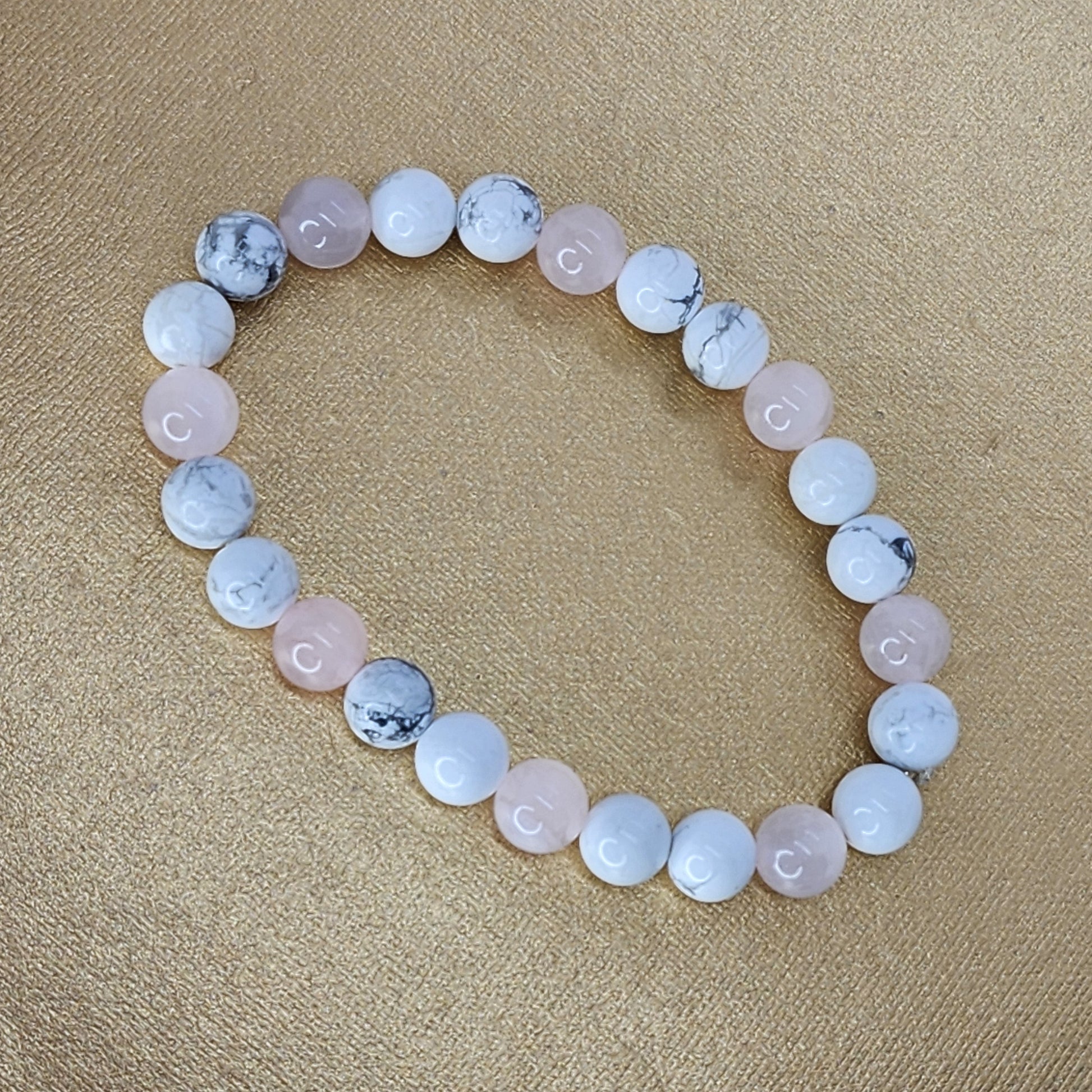 Bracelet Douceur Intérieur – Quartz Rose & Howlite Fée de Laurier