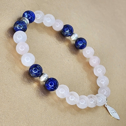 Bracelet Harmonie Sacrée – Quartz - Lapis Lazuli & Argent Fée de Laurier