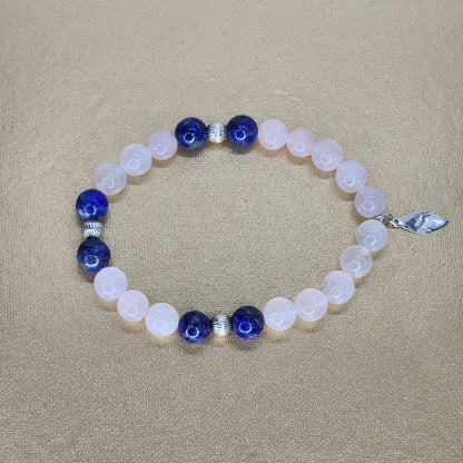 Bracelet Harmonie Sacrée – Quartz - Lapis Lazuli & Argent Fée de Laurier